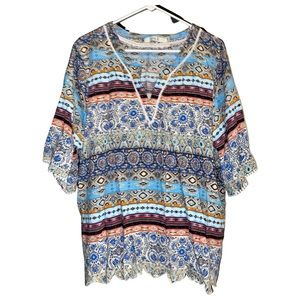 Aztec Tribal Peasant Tunic Top